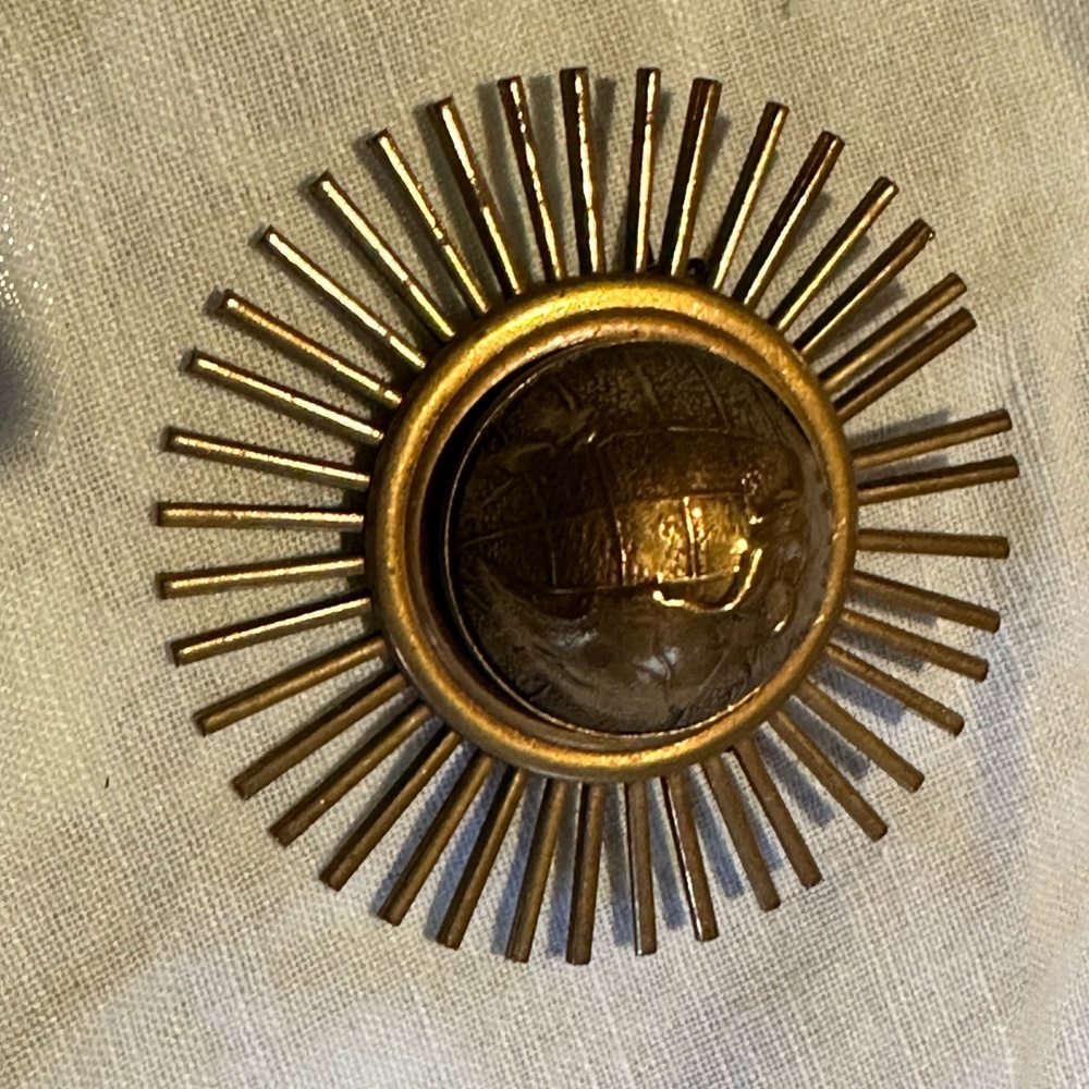 Vintage Jan Michaels San Francisco brooch bronze globe